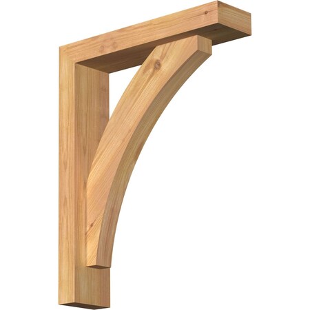 Thorton Block Smooth Bracket W/ Offset Brace, Western Red Cedar, 3 1/2W X 14D X 18H